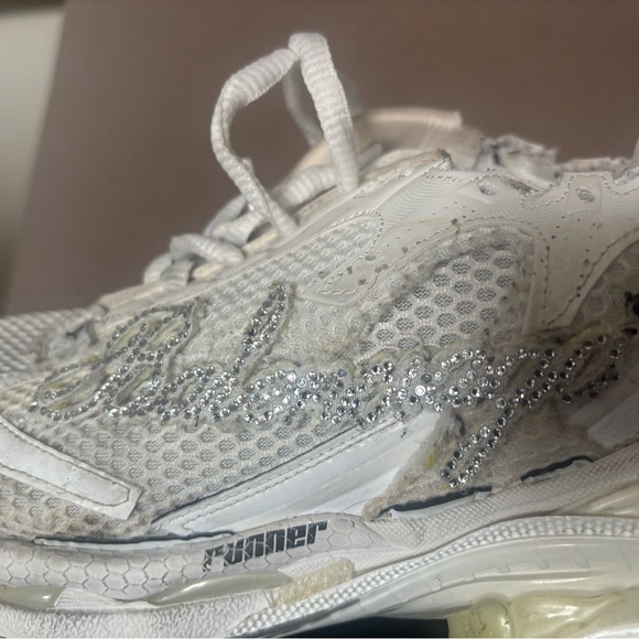 Balenciaga Runner Sneakers big glitter logo shoes platform flats unisex - Picture 12 of 16